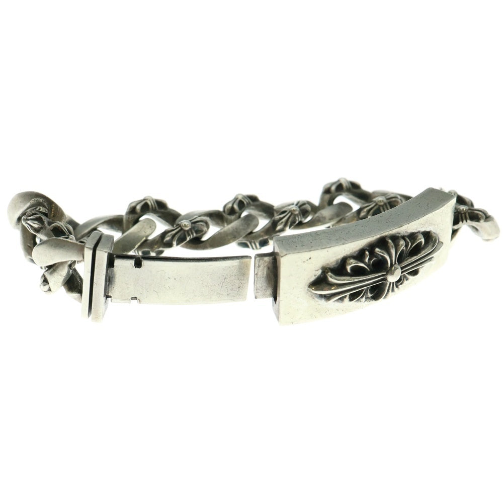 CHROME HEARTS(クロムハーツ) ID FLORAL CRS フローラルクロスIDファンシーリンク クリップ ブレスレット シルバー 11LINK BCA165