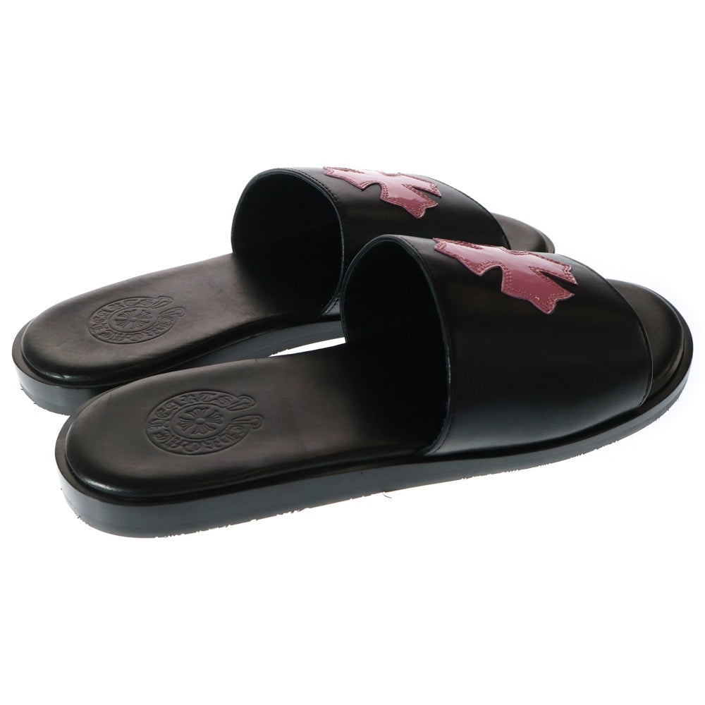 【新品】クロムハーツ CHプラスパッチ レザー スライドサンダル 39 ブラック CHROME HEARTS(クロムハーツ) CH SLIDE LEATHER CHプラスパッチ
