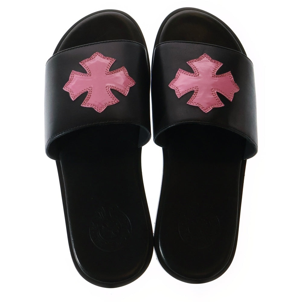 【新品】クロムハーツ CHプラスパッチ レザー スライドサンダル 39 ブラック CHROME HEARTS 銀座店 クロムハーツ 新品 SLIDE CHプラス パッチ