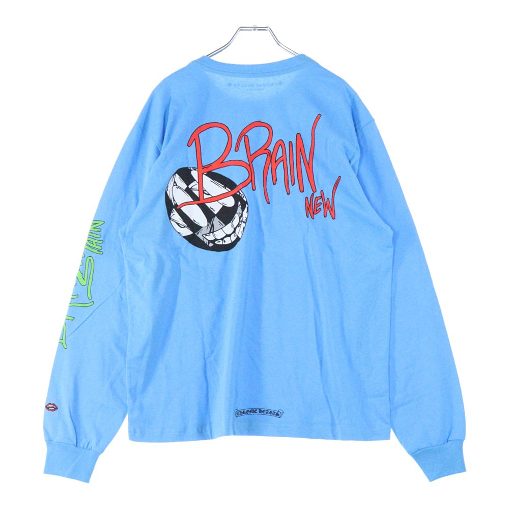CHROME HEARTS(クロムハーツ) ×MATTY BOY BRAIN NEW L/S TEE ×マッティボーイ ブレインニュー クルーネック長袖Tシャツカットソー ロングスリーブ ロンT ブルー