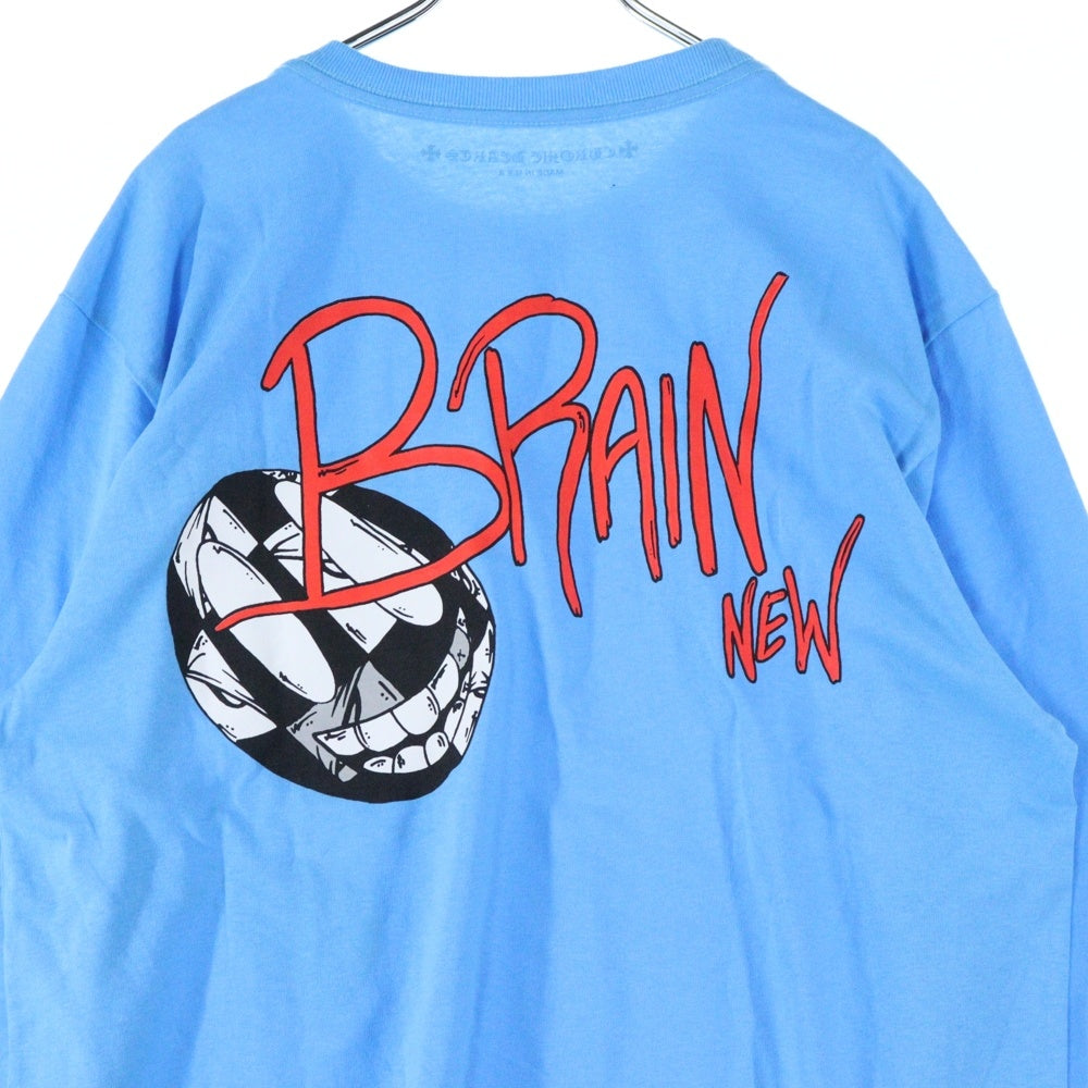 CHROME HEARTS(クロムハーツ) ×MATTY BOY BRAIN NEW L/S TEE ×マッティボーイ ブレインニュー クルーネック長袖Tシャツカットソー ロングスリーブ ロンT ブルー