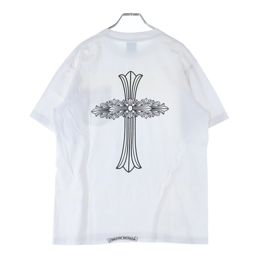 CHROME HEARTS(クロムハーツ) OLD NECK LOGO TEE ネックロゴ ホースシューバッククロス 半袖Tシャツ カットソー ホワイト