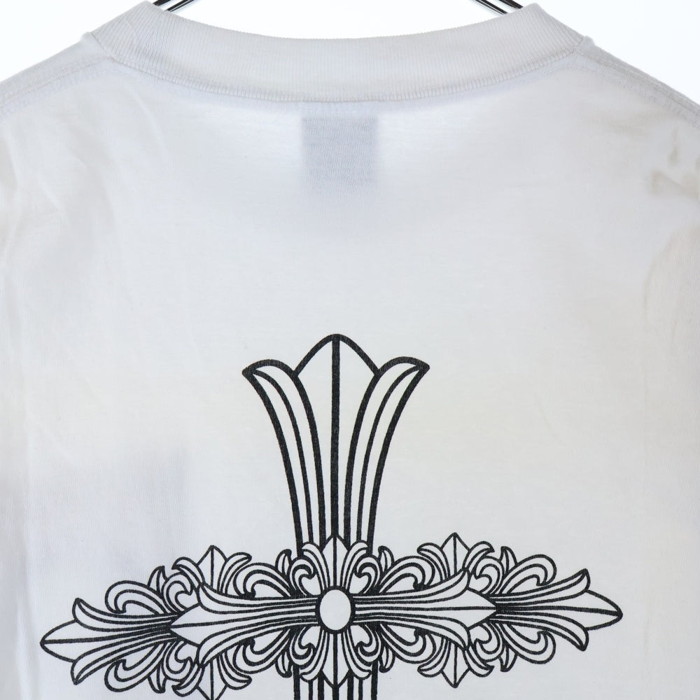 CHROME HEARTS(クロムハーツ) OLD NECK LOGO TEE ネックロゴ ホースシューバッククロス 半袖Tシャツ カットソー ホワイト