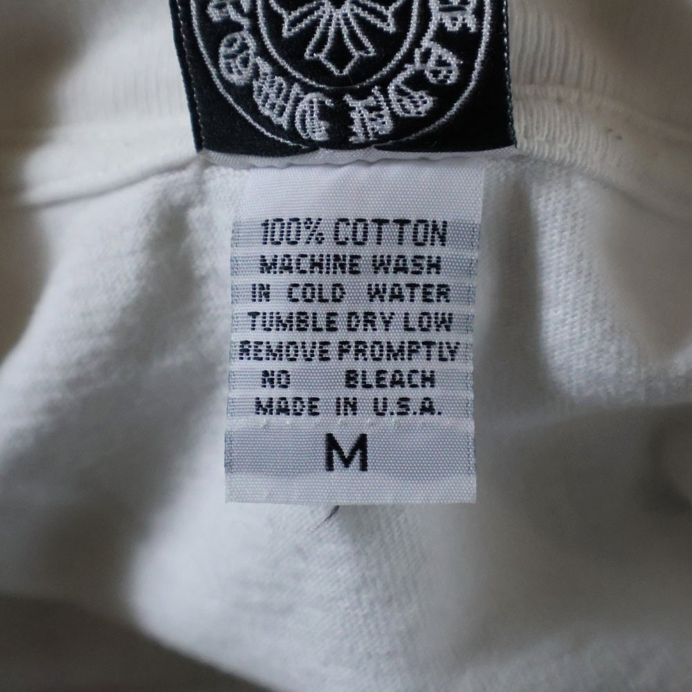 CHROME HEARTS(クロムハーツ) OLD NECK LOGO TEE ネックロゴ ホースシューバッククロス 半袖Tシャツ カットソー ホワイト