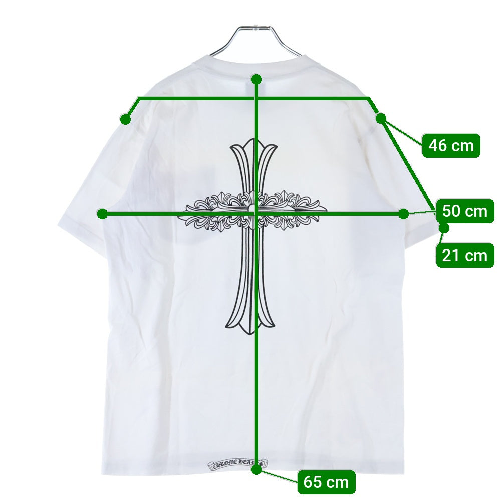 CHROME HEARTS(クロムハーツ) OLD NECK LOGO TEE ネックロゴ ホースシューバッククロス 半袖Tシャツ カットソー ホワイト