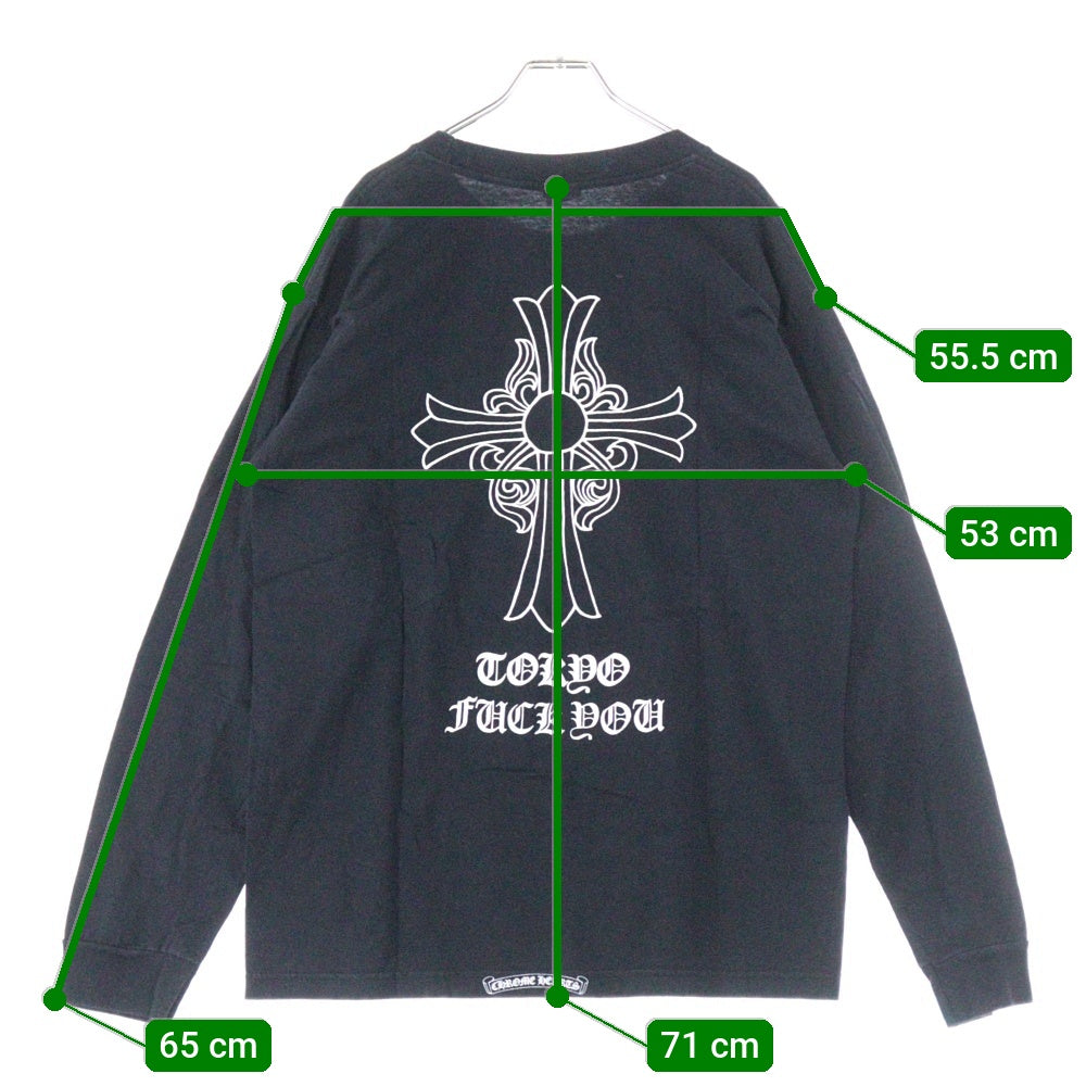 CHROME HEARTS(クロムハーツ) OLD BACK CROSS TEE TOKYO オールド バッククロス 東京 長袖ポケットTシャツ カットソー ブラック