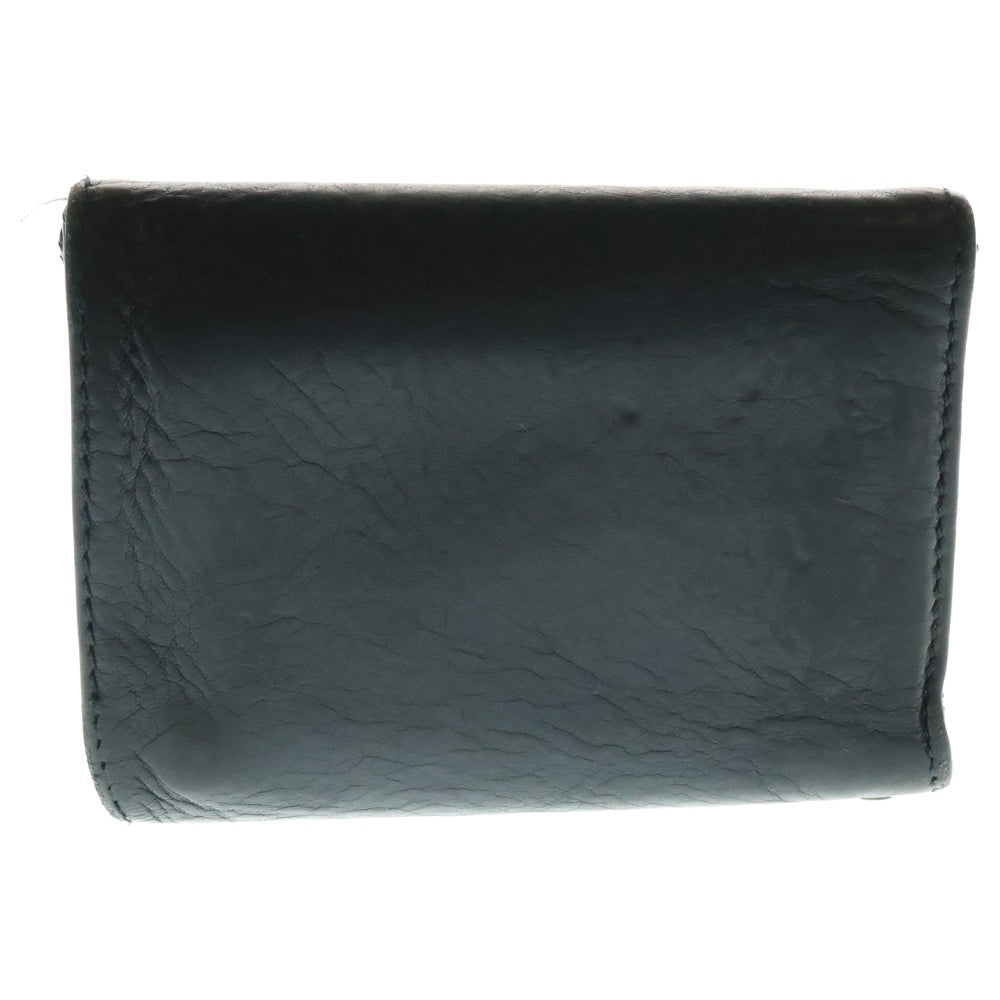 CHROME HEARTS(クロムハーツ) 3FOLD 3フォールド ハートボタン レザーウォレット 財布 ブラック