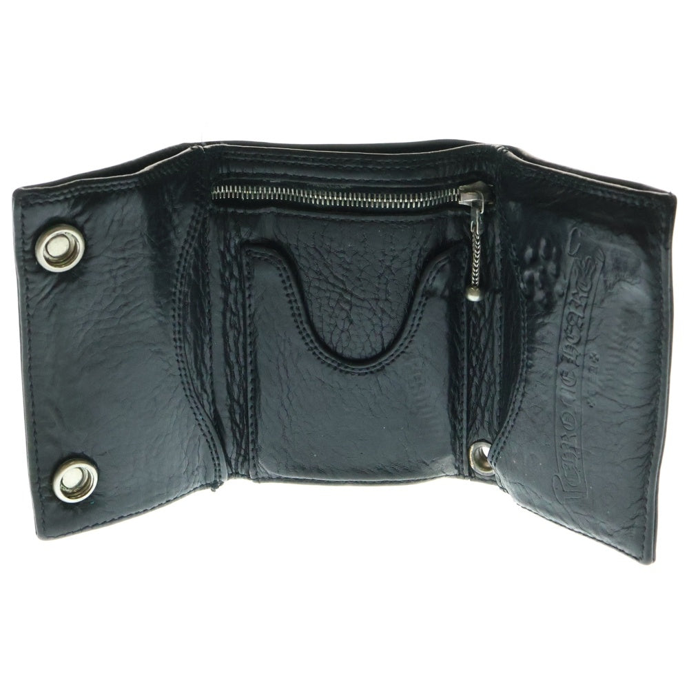 CHROME HEARTS(クロムハーツ) 3FOLD 3フォールド ハートボタン レザーウォレット 財布 ブラック