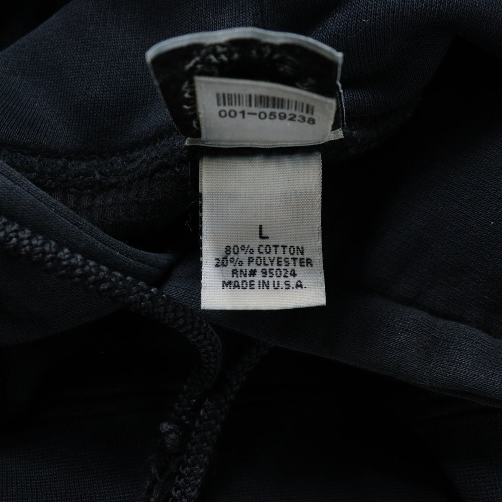 CHROME HEARTS(クロムハーツ) OLD HORSESHOE HOODIE オールド ホースシュー 袖フローラルプリント サーマル裏地 ダガー プルオーバーパーカー ブラック