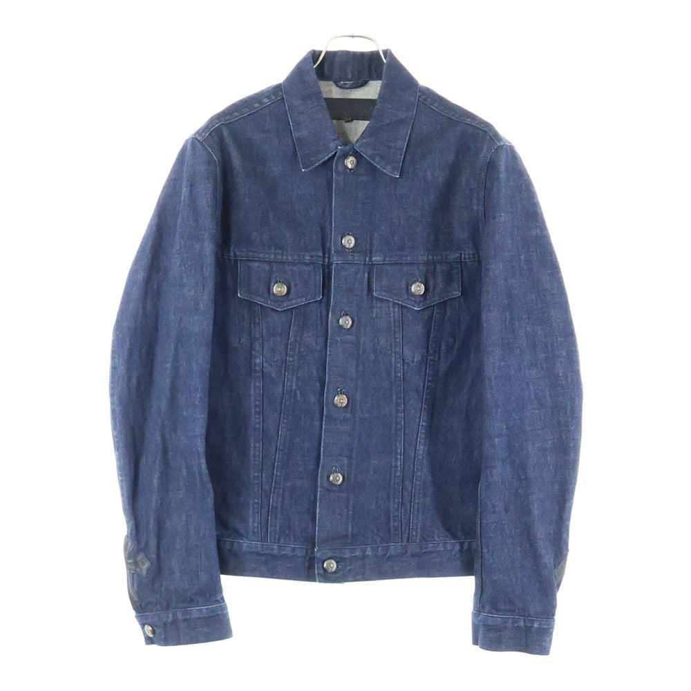 CHROME HEARTS(クロムハーツ) ホースシューボタン デニムジャケット 袖クロスパッチ デニムジャケット インディゴブルー JVP
