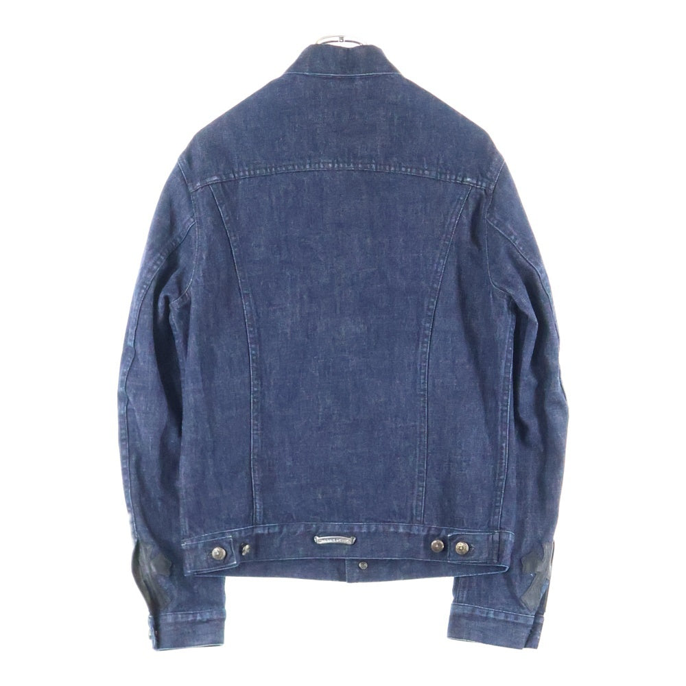 CHROME HEARTS(クロムハーツ) ホースシューボタン デニムジャケット 袖クロスパッチ デニムジャケット インディゴブルー JVP