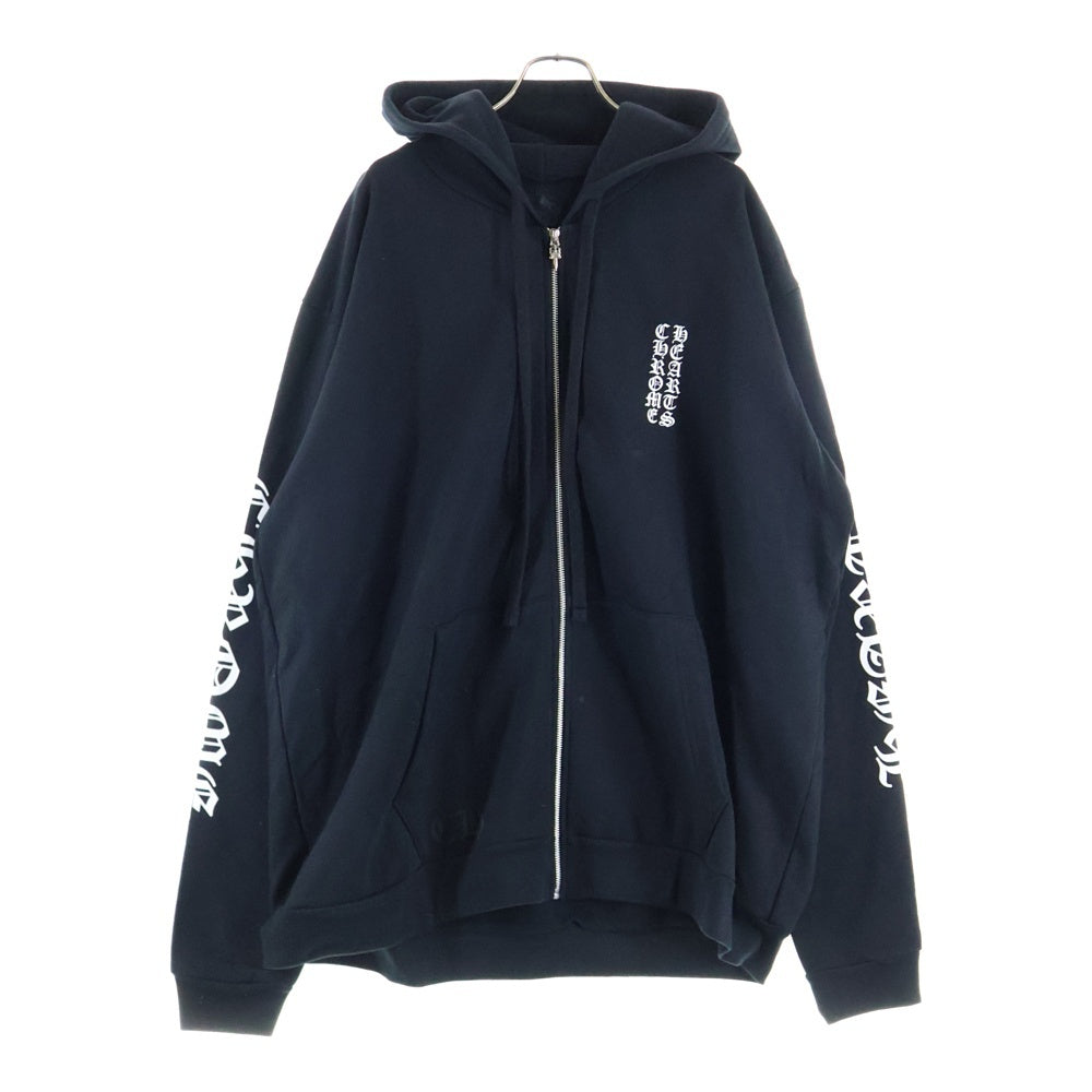 CHROME HEARTS(クロムハーツ) SWTSHRT HD ZIP アームロゴプリントジップアップパーカー