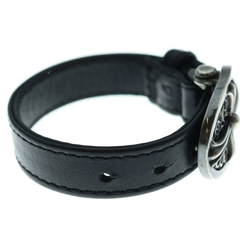 CHROME HEARTS(クロムハーツ) TNY CLASSIC OVAL タイニークラシックオーバル レザーブレスレット ブラック
