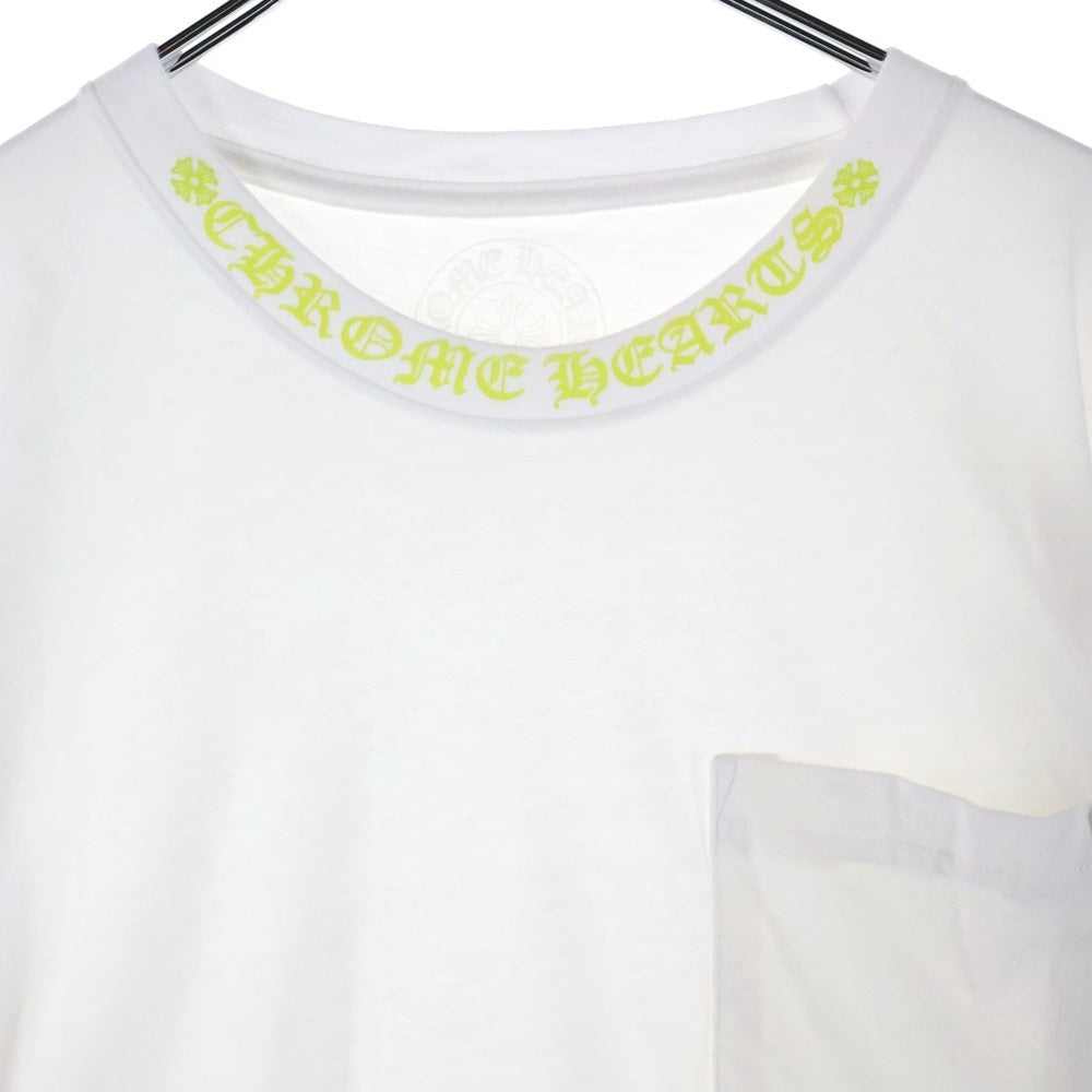 CHROME HEARTS(クロムハーツ) CH L S 1 ネックロゴプリント長袖カットソー イエロー/ホワイト