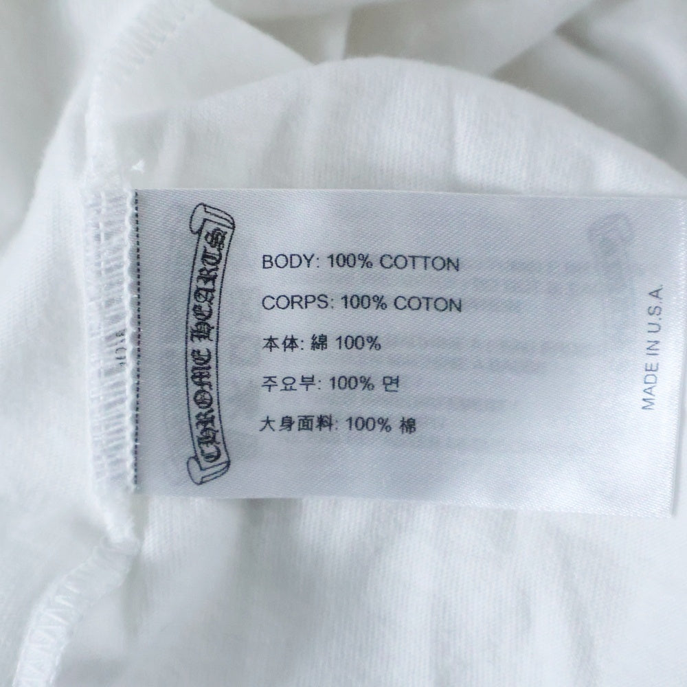 CHROME HEARTS(クロムハーツ) CH L S 1 ネックロゴプリント長袖カットソー イエロー/ホワイト
