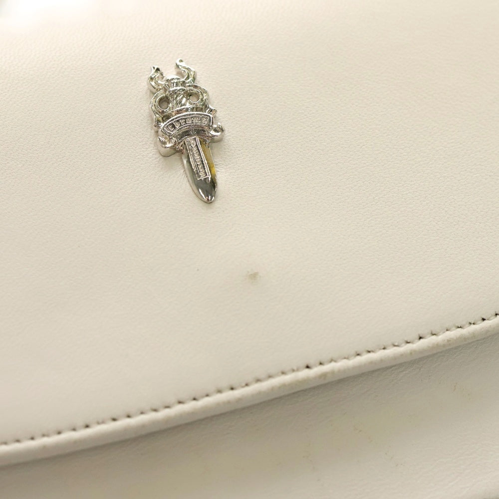 CHROME HEARTS(クロムハーツ) TEENER 2WAYバッグ ダガー装飾 スクロールラベルロゴ ショルダーバッグ ホワイト