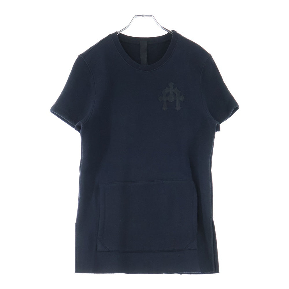 CHROME HEARTS(クロムハーツ) Y NOT Cemetery Cross Leather Patch Sweat Tee セメタリークロスパッチ 半袖スウェットTシャツ ブラック