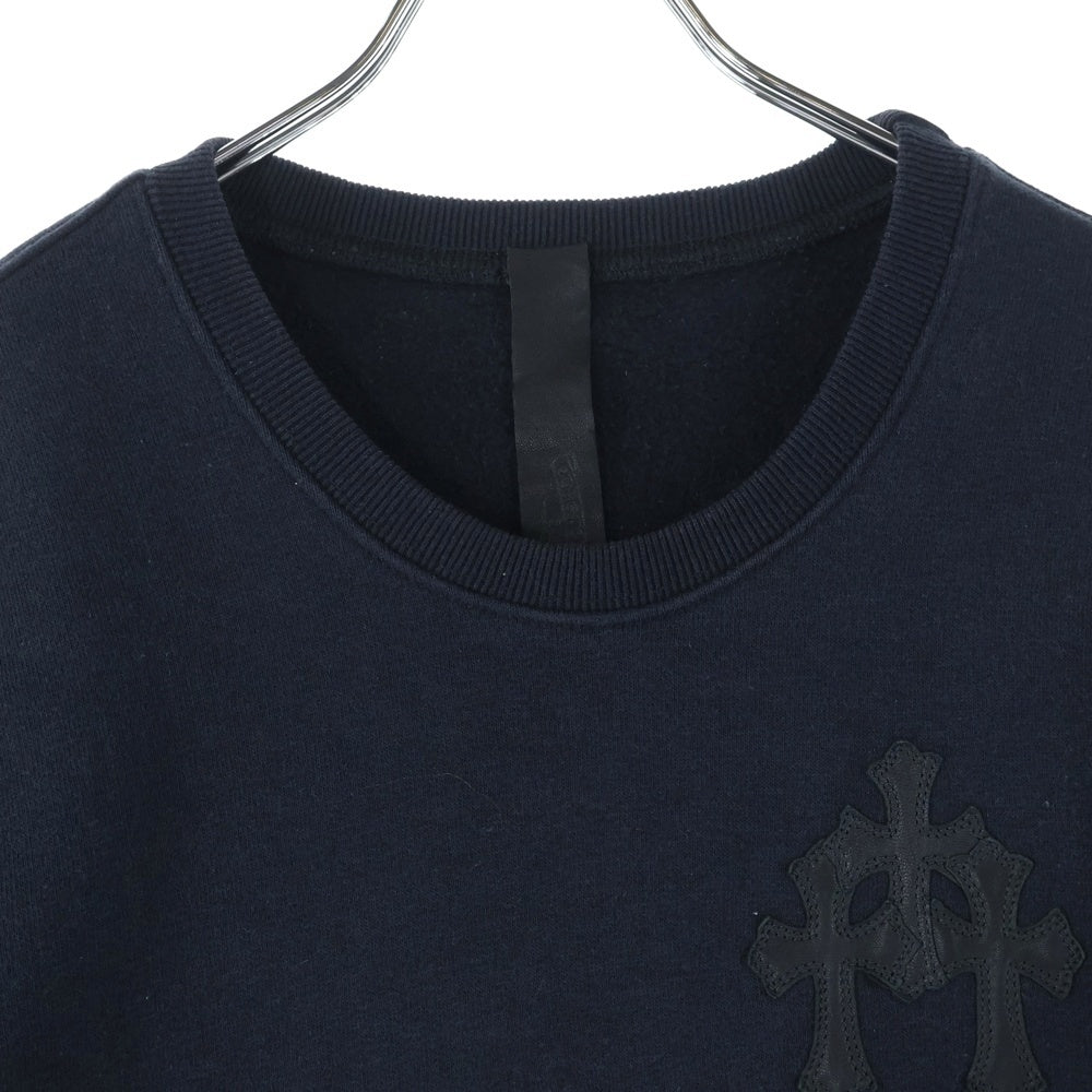 CHROME HEARTS(クロムハーツ) Y NOT Cemetery Cross Leather Patch Sweat Tee セメタリークロスパッチ 半袖スウェットTシャツ ブラック