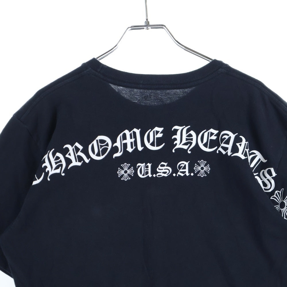 CHROME HEARTS(クロムハーツ) USA Logo S/S TEE スクロールロゴプリントクルーネック半袖Tシャツ ブラック