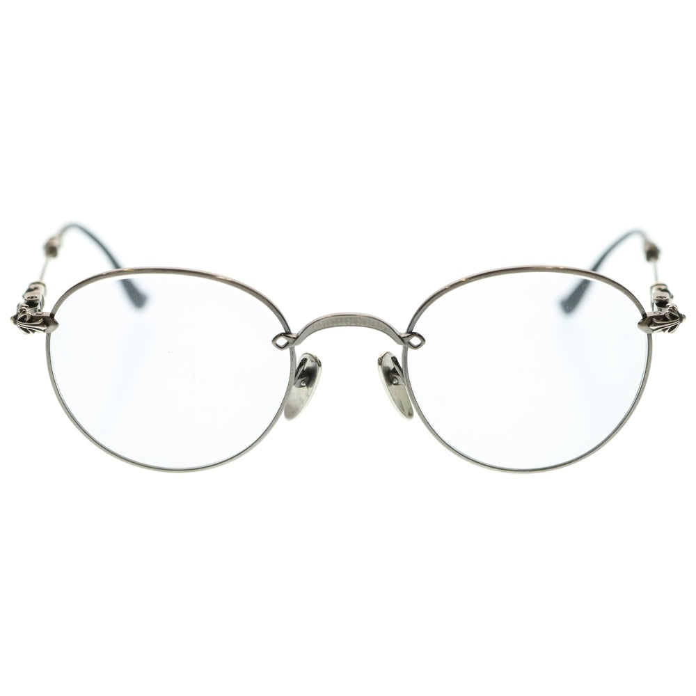 CHROME HEARTS(クロムハーツ) 49□22-145 BUBBA-A クロステンプルメタルフレームラウンド眼鏡