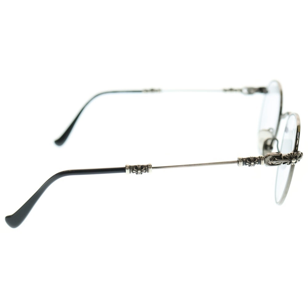 CHROME HEARTS(クロムハーツ) 49□22-145 BUBBA-A クロステンプルメタルフレームラウンド眼鏡