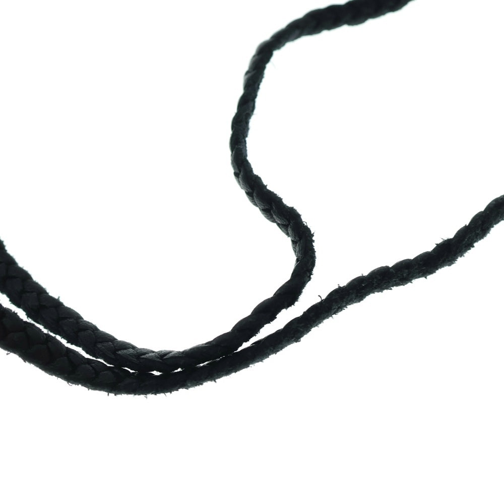 CHROME HEARTS(クロムハーツ) LEATHER BRAID スクロールレザーブレード シルバーネックレス