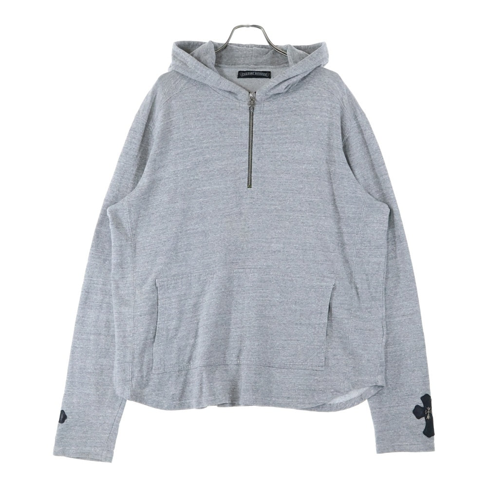 CHROME HEARTS(クロムハーツ) SWTSHRT HD ZIP 袖クロスパッチ付ハーフジップパーカー