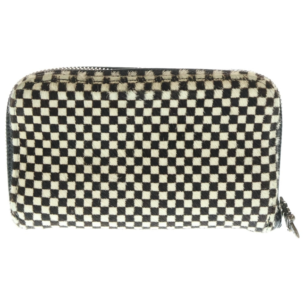 CHROME HEARTS(クロムハーツ) REC F ZIP #2 ハラコレザー ラウンドジップ ロングウォレット 長財布 ブラック/ホワイト