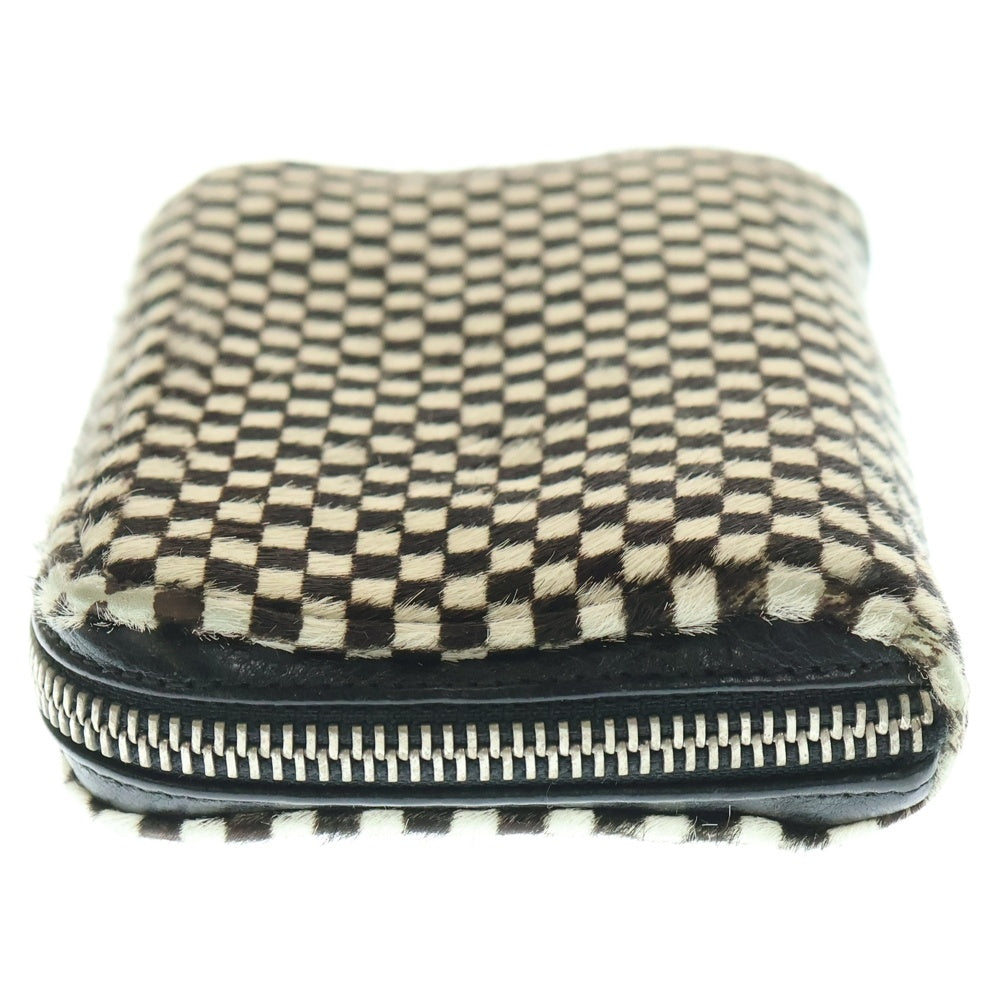 CHROME HEARTS(クロムハーツ) REC F ZIP #2 ハラコレザー ラウンドジップ ロングウォレット 長財布 ブラック/ホワイト