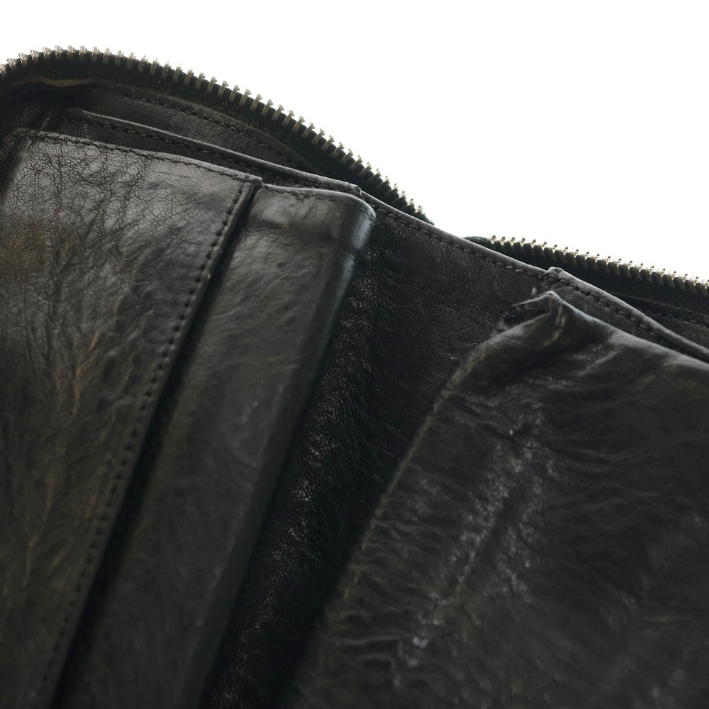 CHROME HEARTS(クロムハーツ) REC F ZIP #2 ハラコレザー ラウンドジップ ロングウォレット 長財布 ブラック/ホワイト