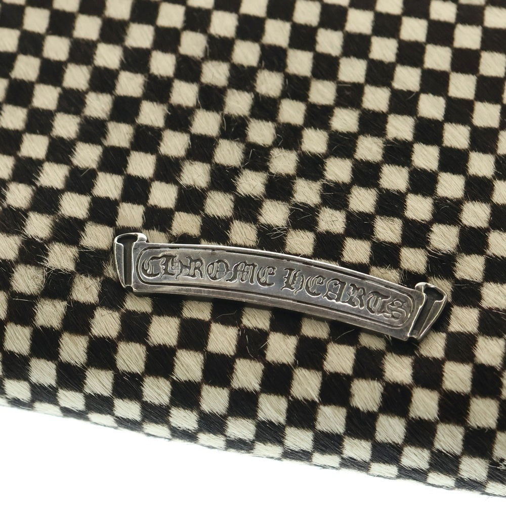 CHROME HEARTS(クロムハーツ) REC F ZIP #2 ハラコレザー ラウンドジップ ロングウォレット 長財布 ブラック/ホワイト
