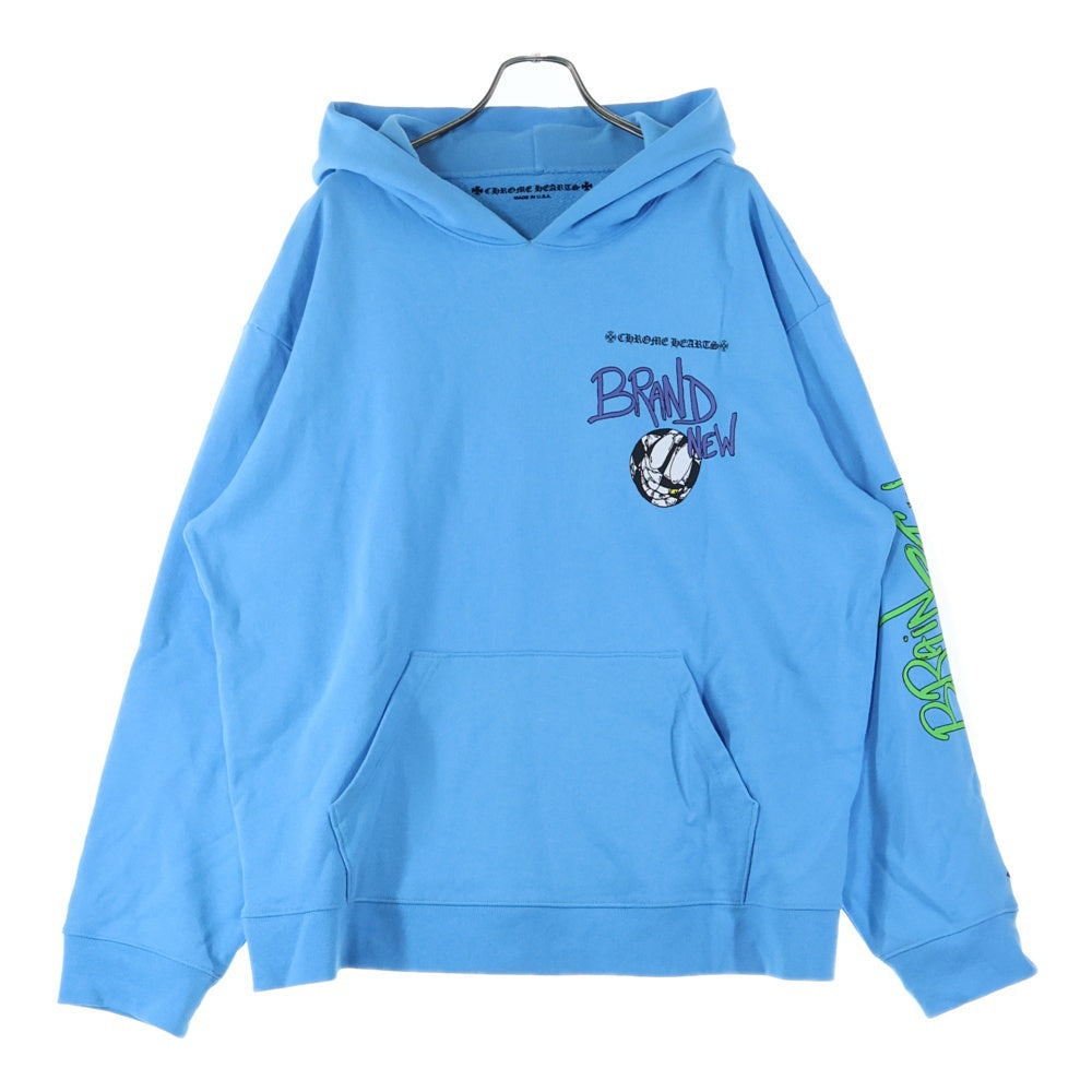 CHROME HEARTS(クロムハーツ) ×MATTY BOY BRAIN NEW PULLOVER HOODIE マッティボーイ ブレインニュー プリントフーディー プルオーバーパーカー ブルー