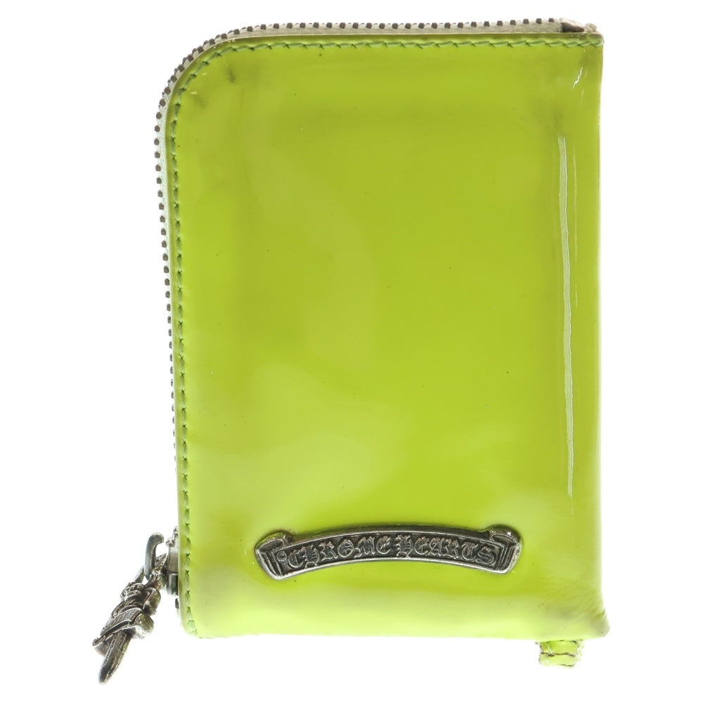 CHROME HEARTS(クロムハーツ) TINY ZIP タイニージップ クロスパッチレザーダガージップ財布 グリーン