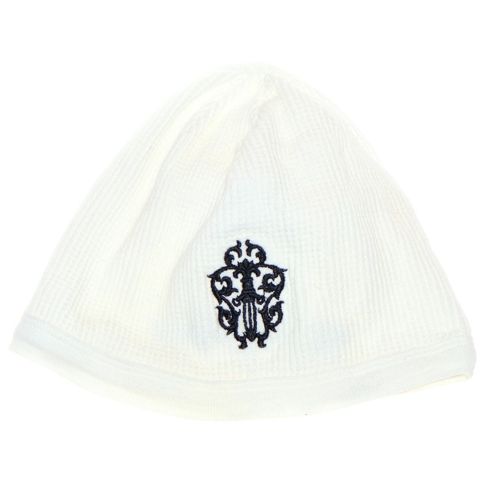 CHROME HEARTS(クロムハーツ) THERMAL BEANIE ダガー刺繍サーマルニット帽子 ホワイト