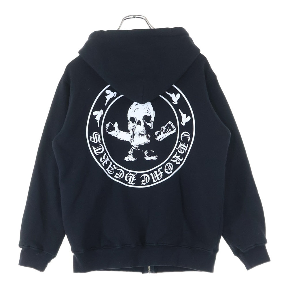 CHROME HEARTS(クロムハーツ) FOTI バック ハリスティータープリント 裏地サーマル ジップパーカー ブラック