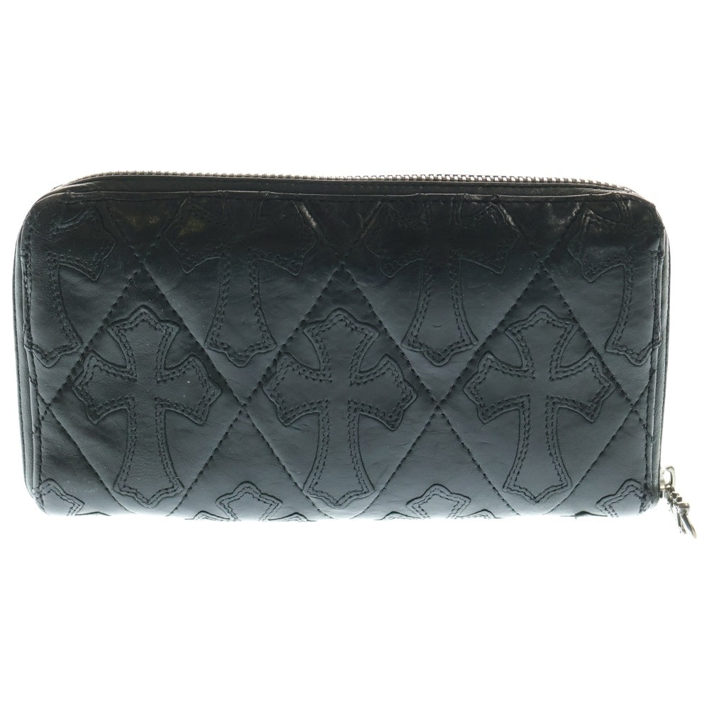 CHROME HEARTS(クロムハーツ) REC F ZIP QUILTED セメタリークロスキルティングレザーウォレット財布