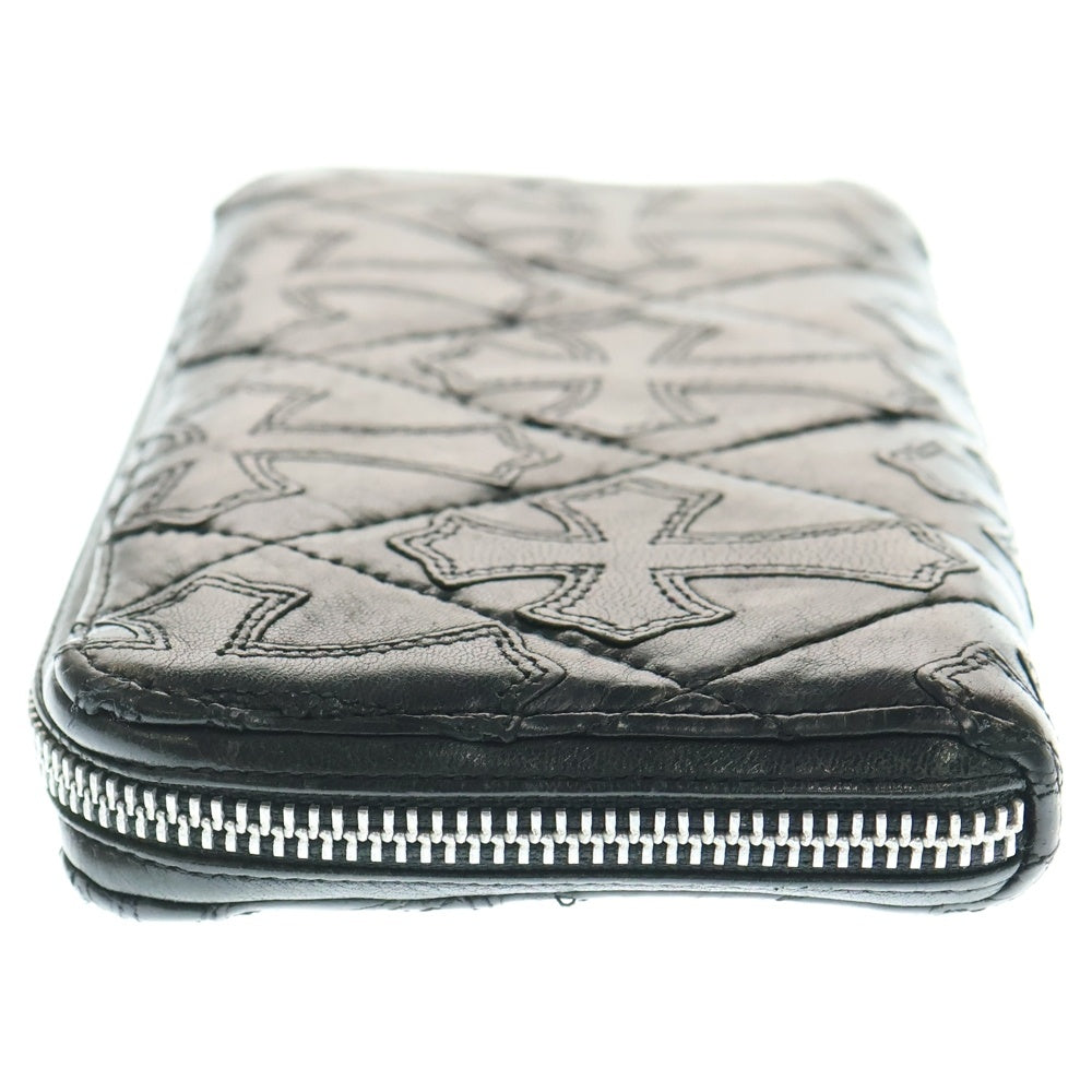 CHROME HEARTS(クロムハーツ) REC F ZIP QUILTED セメタリークロスキルティングレザーウォレット財布