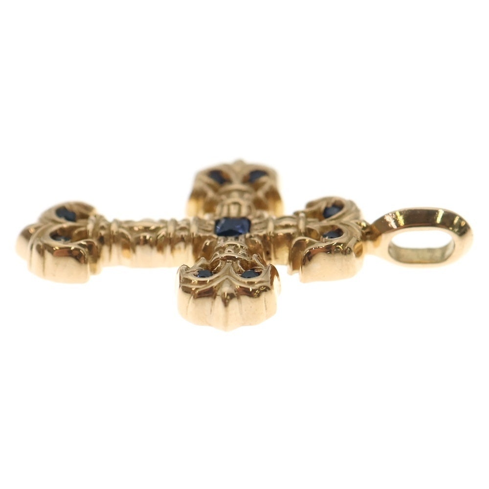 CHROME HEARTS(クロムハーツ) 22K CHARM FILIGREE TINY SAP タイニーフィリグリー PAVEサファイア ネックレストップ ゴールド