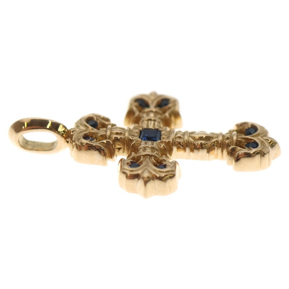 CHROME HEARTS(クロムハーツ) 22K CHARM FILIGREE TINY SAP タイニーフィリグリー PAVEサファイア ネックレストップ ゴールド