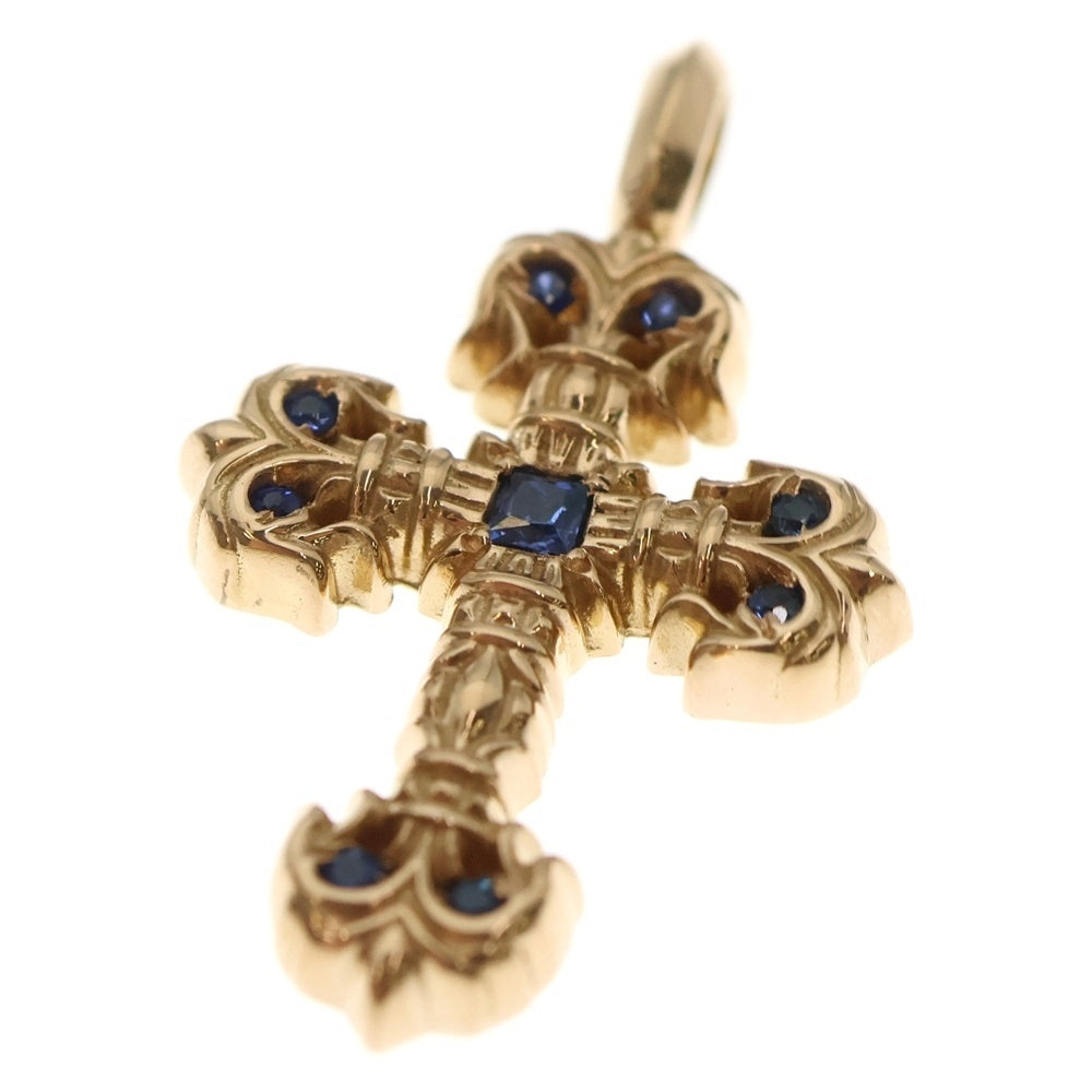 CHROME HEARTS(クロムハーツ) 22K CHARM FILIGREE TINY SAP タイニーフィリグリー PAVEサファイア ネックレストップ ゴールド
