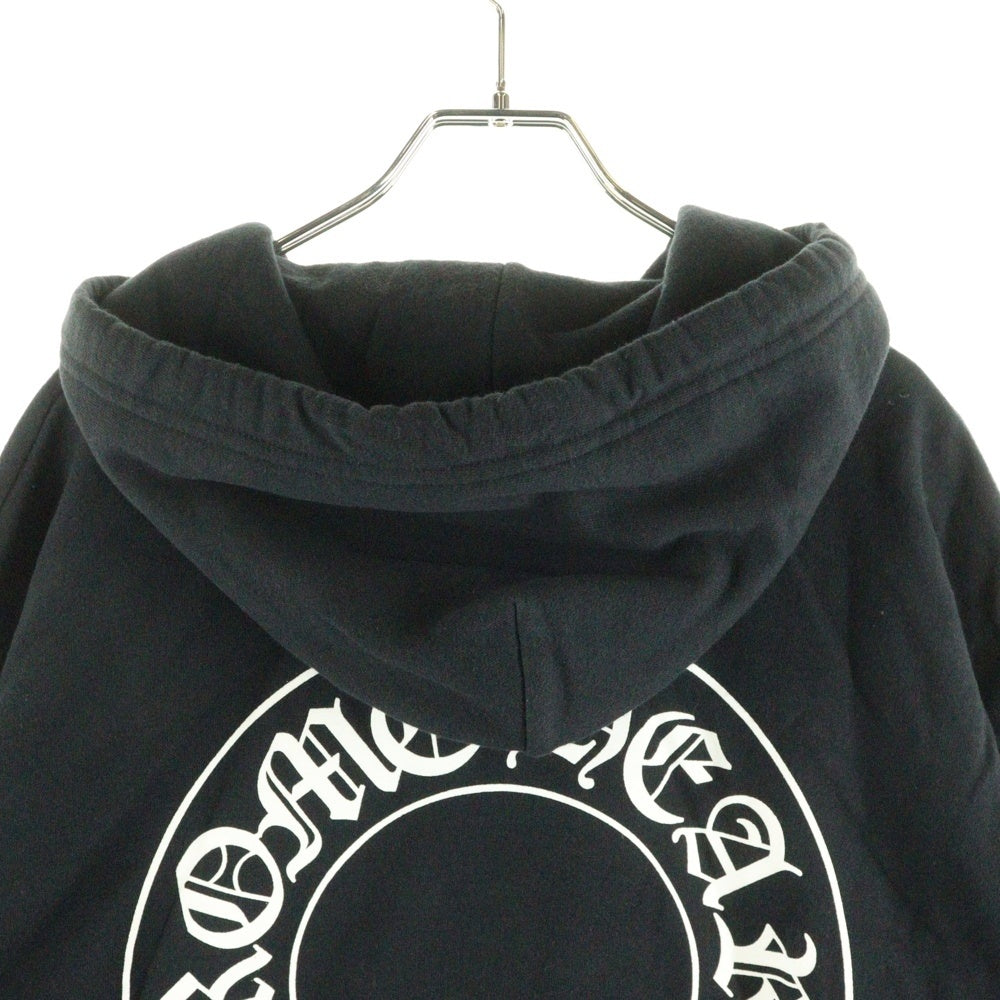 CHROME HEARTS(クロムハーツ) HORSESHOE PULLOVER HOODIE ホースシュープリント アームフローラル プルオーバースウェットパーカー フーディ ブラック