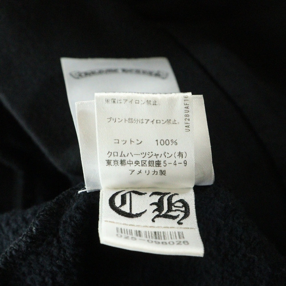 CHROME HEARTS(クロムハーツ) HORSESHOE PULLOVER HOODIE ホースシュープリント アームフローラル プルオーバースウェットパーカー フーディ ブラック