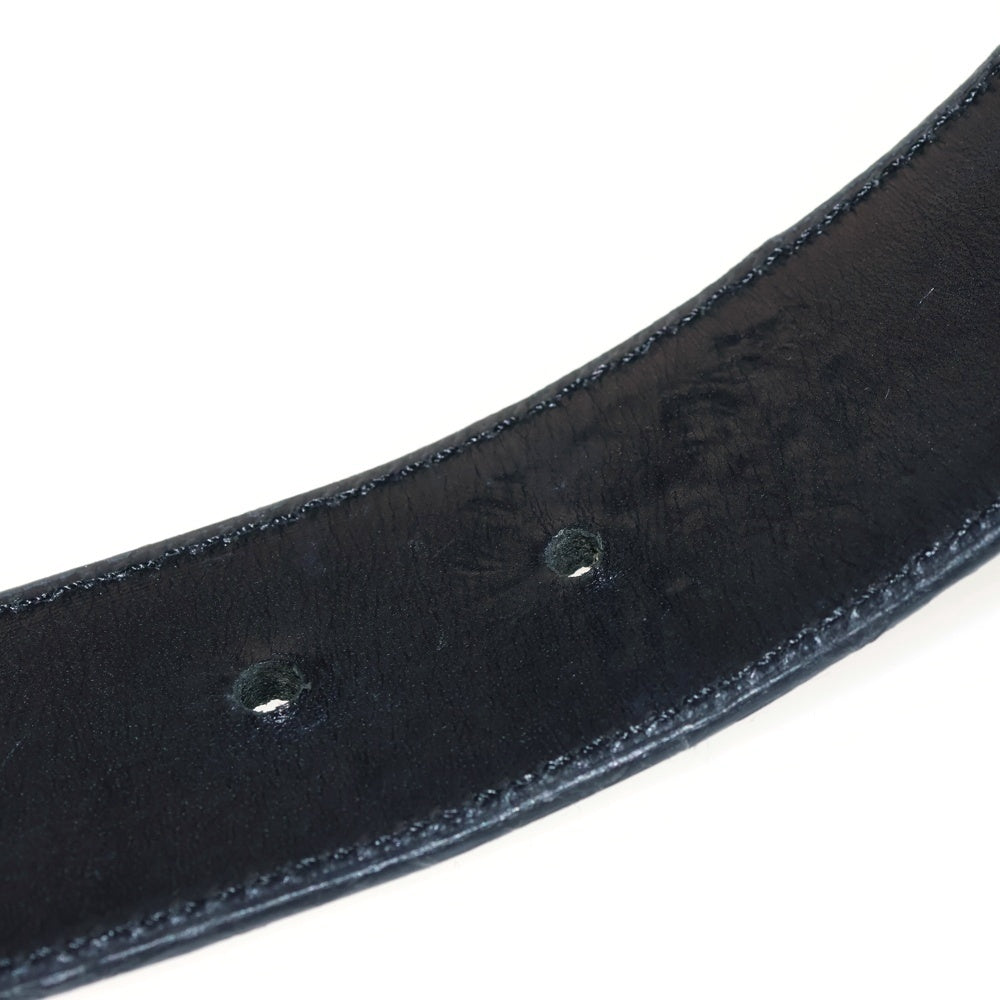 CHROME HEARTS(クロムハーツ) 1.5 STRAP 1.5inch スクロールレーベルリベッツ レザーベルト ブラック