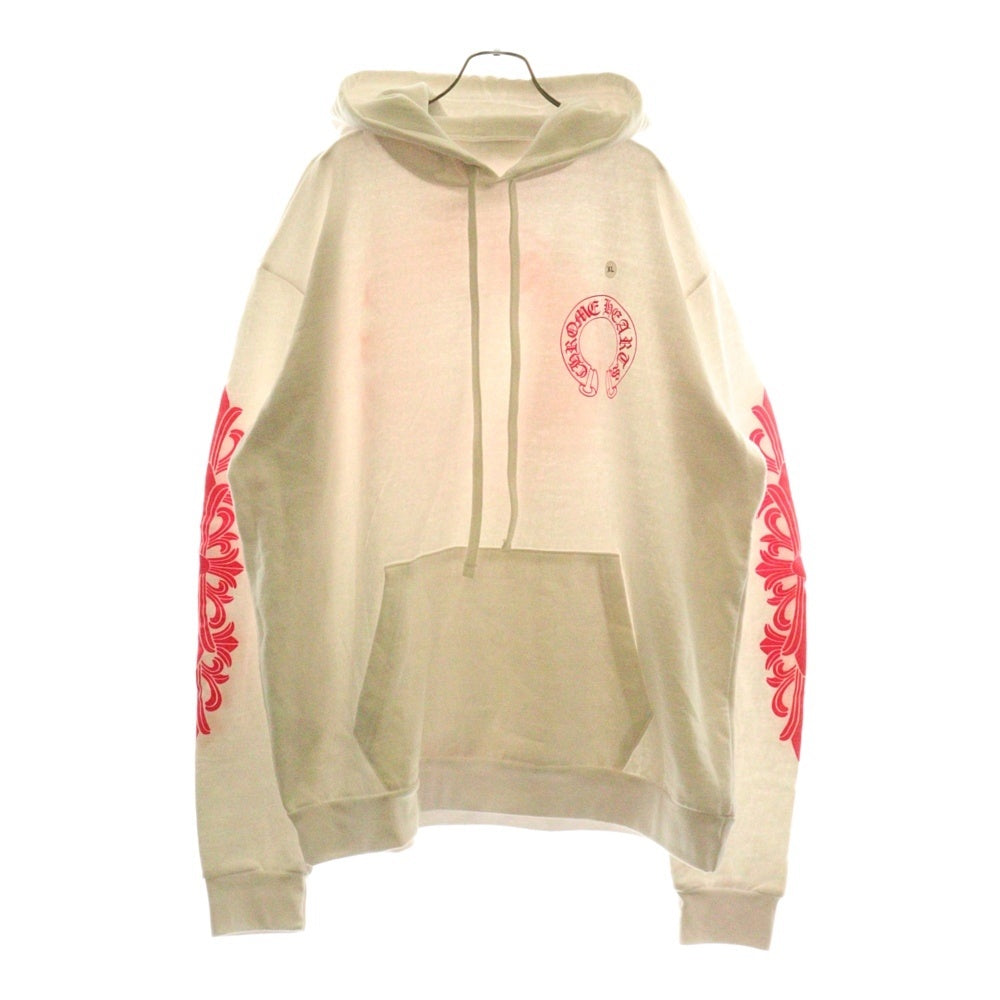 CHROME HEARTS(クロムハーツ) SWTSHRT PLV 袖フローラルバックホースシュープリントプルオーバーパーカー