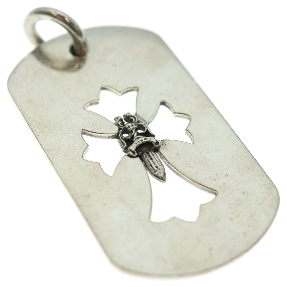 CHROME HEARTS(クロムハーツ) D TAG LRG CROSS DAGG カットアウトクロスダガー ラージドッグタグネックレストップ