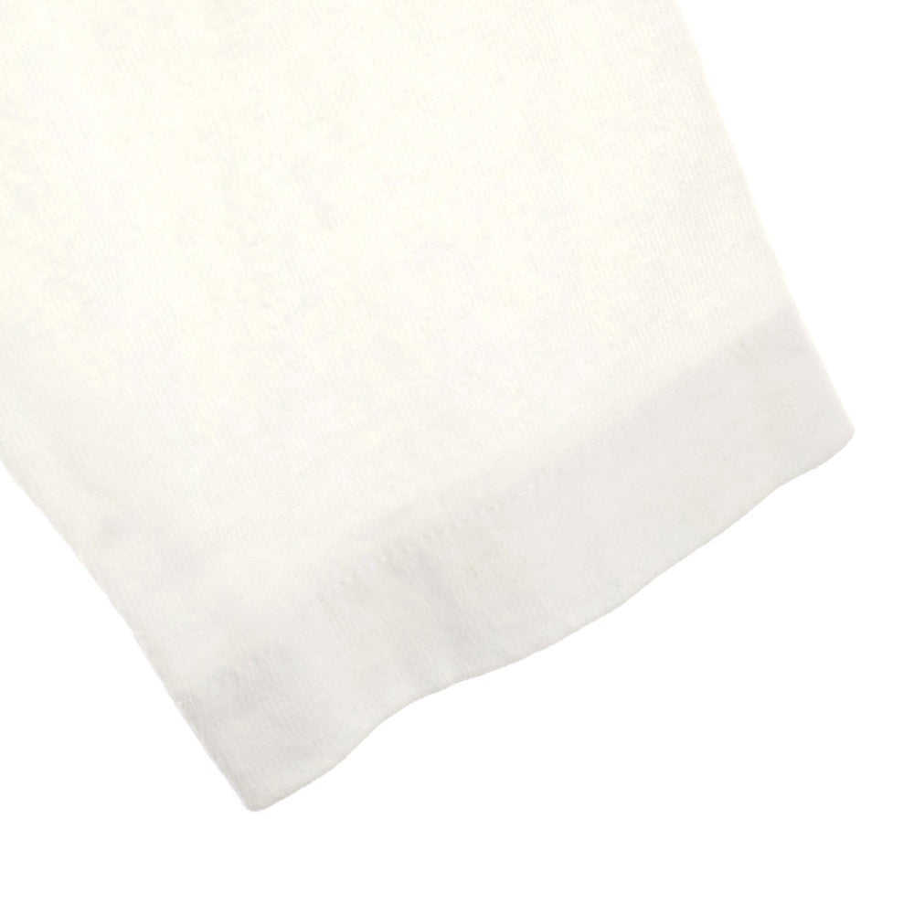 CHROME HEARTS(クロムハーツ) YNOT L/S TEE フロントロゴ刺繍 袖CHクロス刺繍 クルーネック 長袖Tシャツ ホワイト