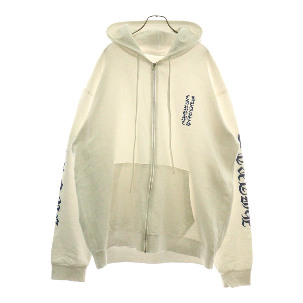 CHROME HEARTS(クロムハーツ) SWTSHRT HD ZIP アームロゴプリントジップアップパーカー