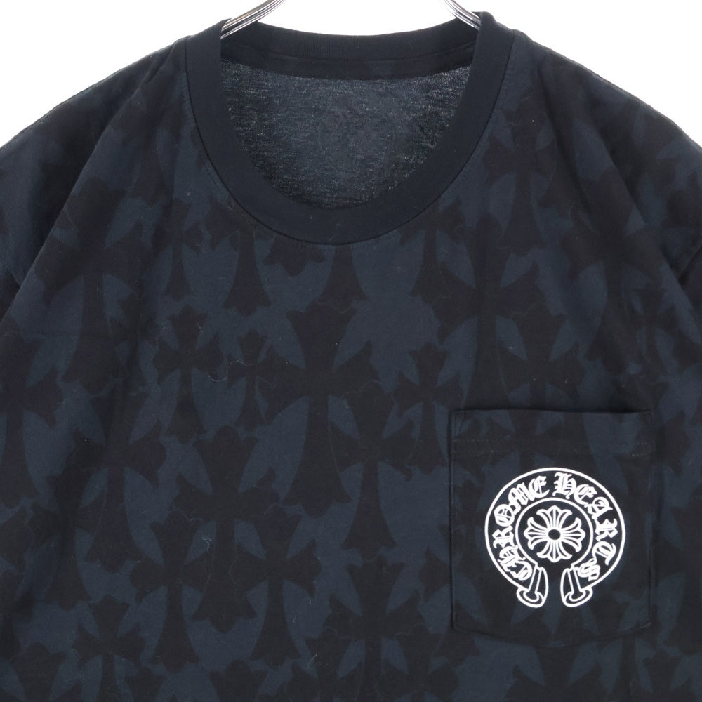 CHROME HEARTS(クロムハーツ) CH S/S セメタリークロス総柄プリント 半袖Tシャツカットソー ブラック