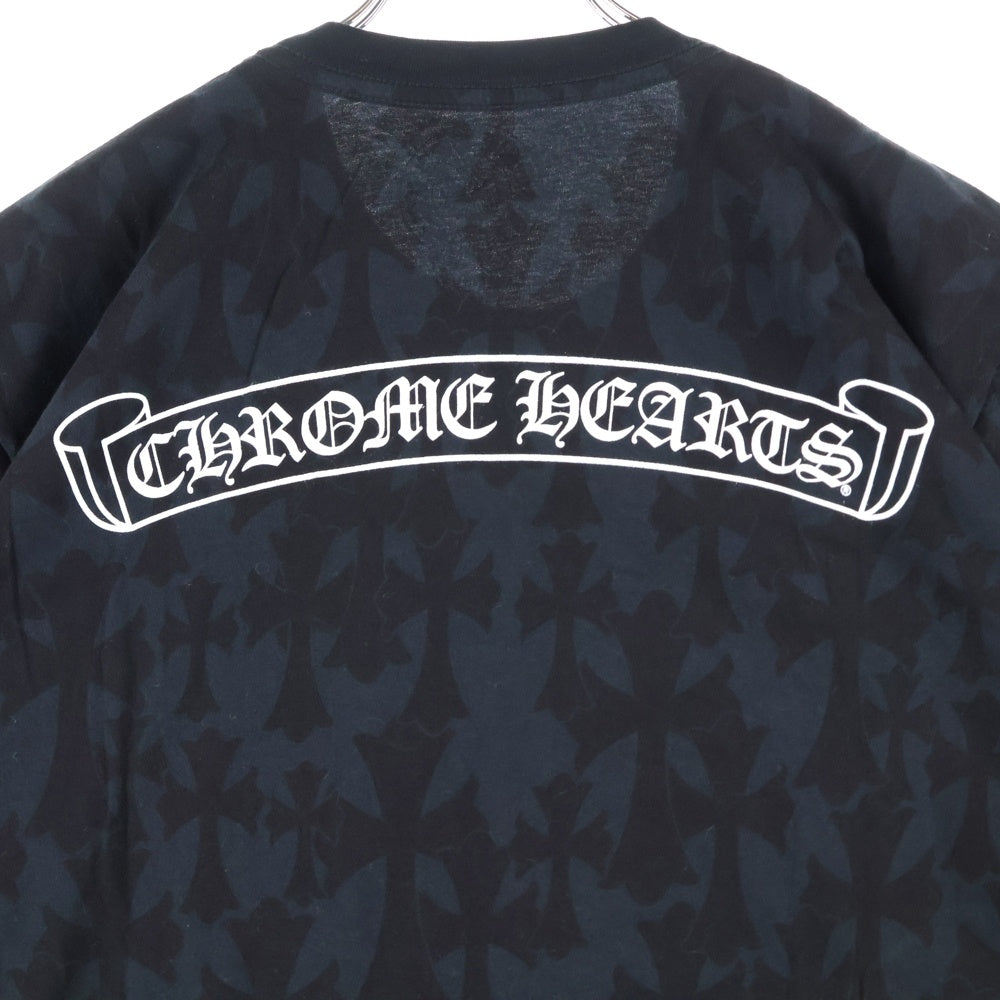 CHROME HEARTS(クロムハーツ) CH S/S セメタリークロス総柄プリント 半袖Tシャツカットソー ブラック