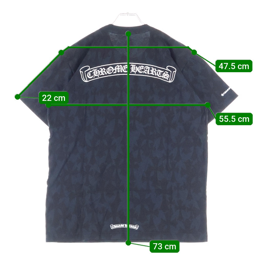 CHROME HEARTS(クロムハーツ) CH S/S セメタリークロス総柄プリント 半袖Tシャツカットソー ブラック
